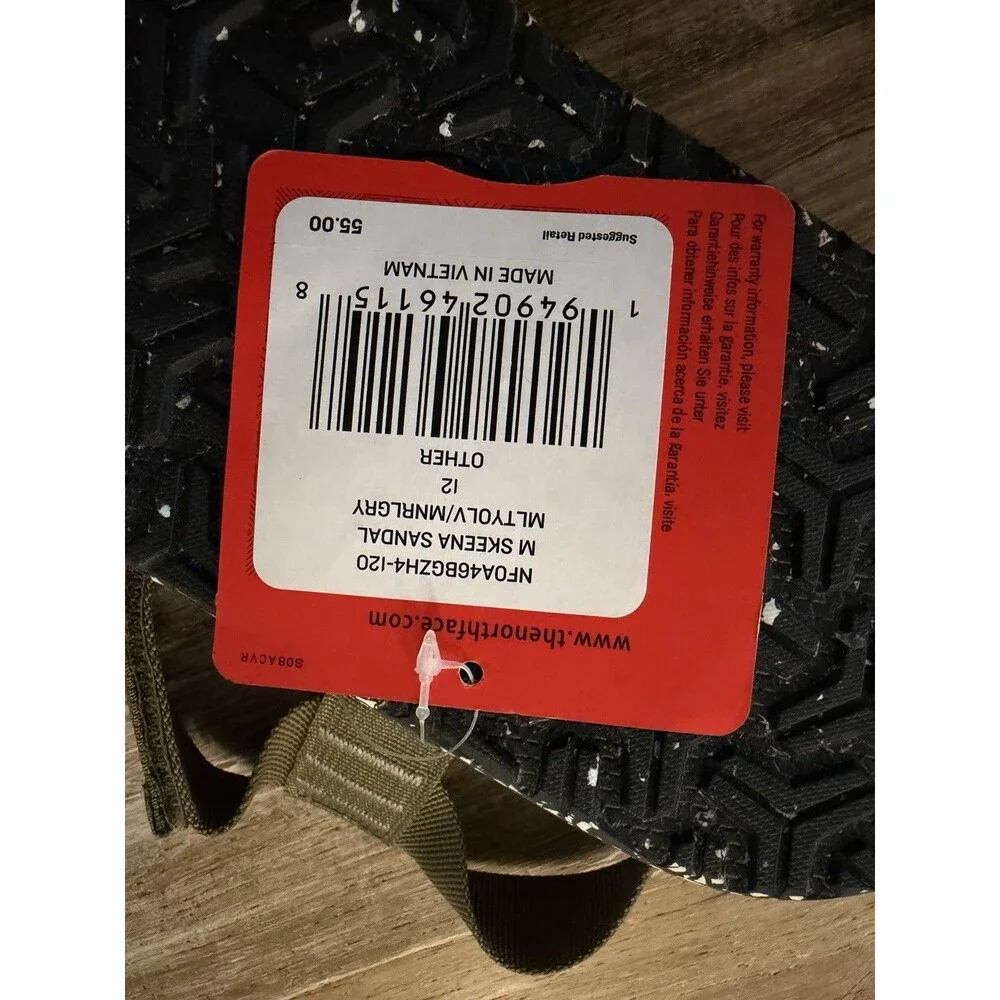 The North Face Skeena Sandals Men’s Size 12 TNF Military Olive Mineral Grey NWT